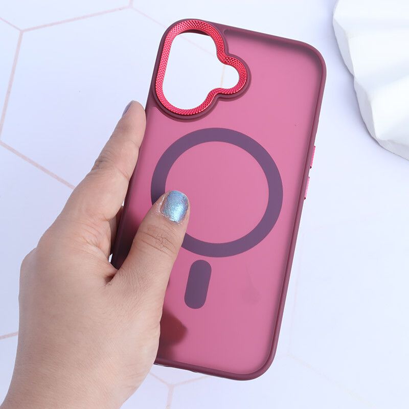 قاب PC مگ سیف آیفون iPhone 16 پشت مات محافظ لنز متال