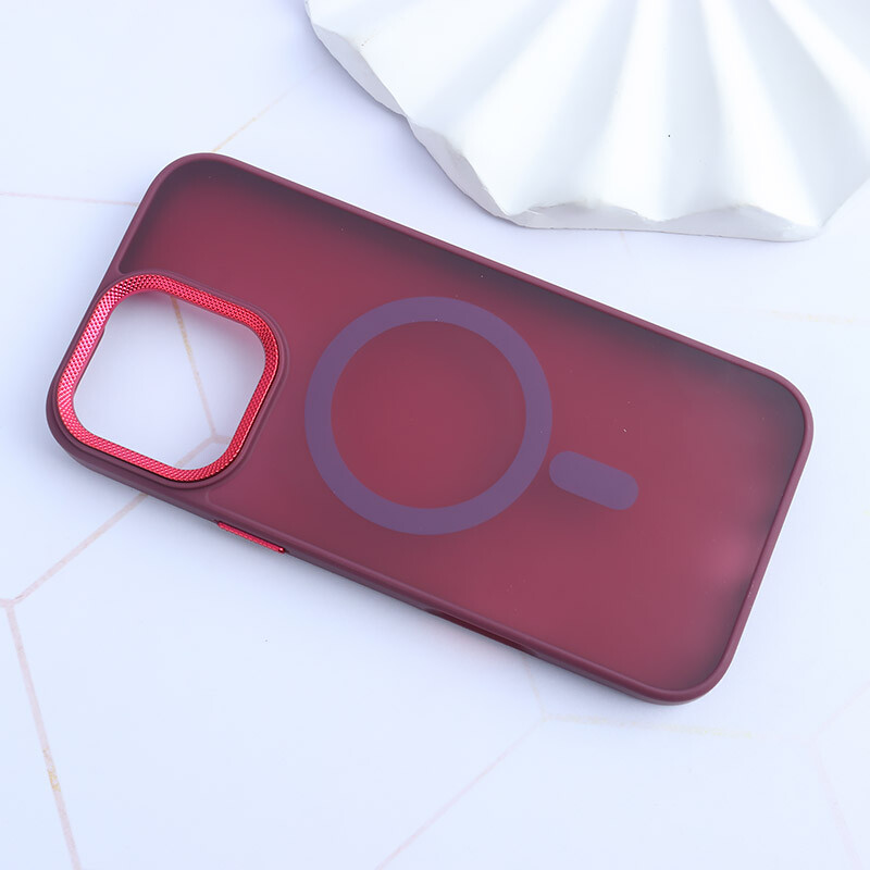 قاب PC مگ سیف آیفون iPhone 16 Pro Max پشت مات محافظ لنز متال