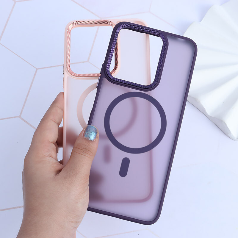 قاب PC مگ سیف شیائومی Redmi 13 4G / Redmi 13 5G پشت مات محافظ لنز متال