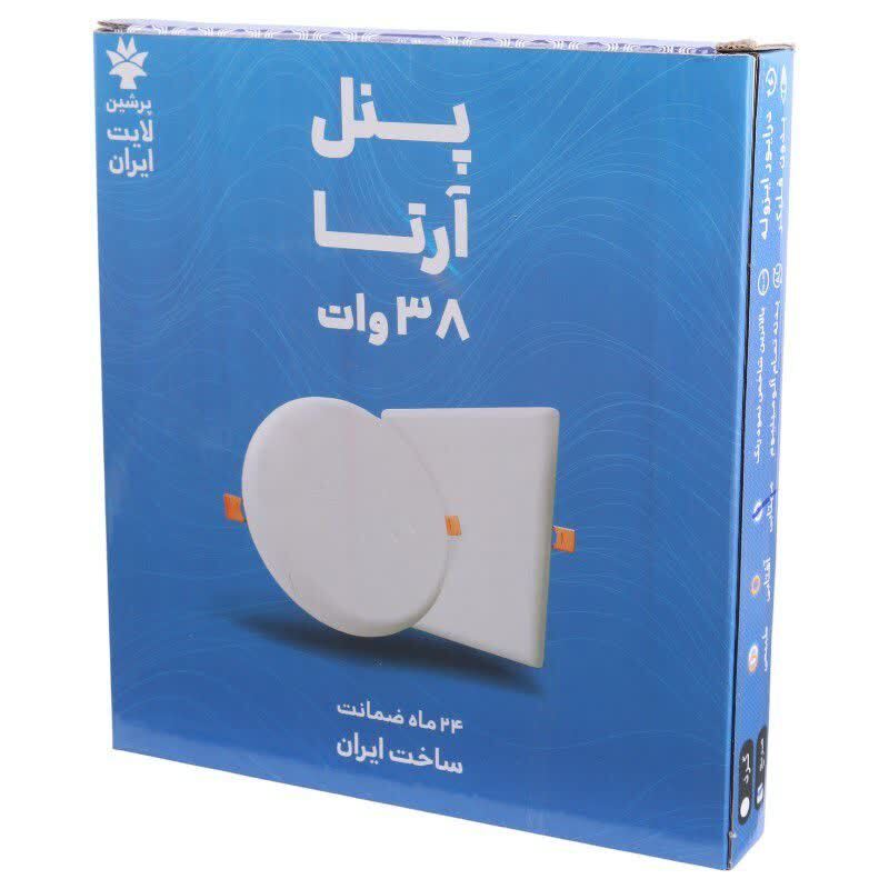 پنل تمام نور توکار مربع 38 وات فنر متغیر پرشین لایت ایران