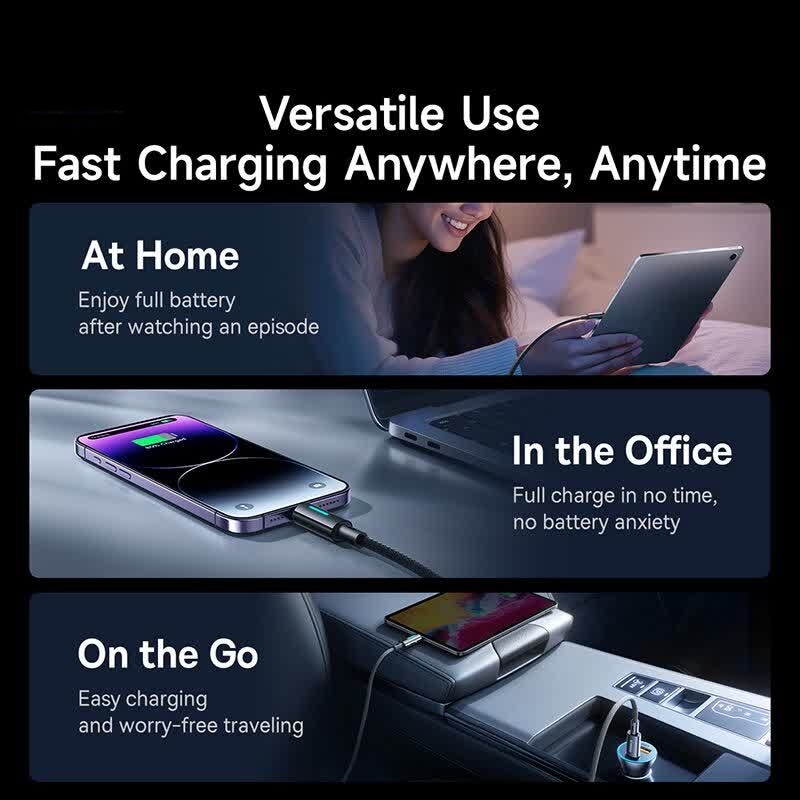 کابل تایپ سی به لایتنینگ فست شارژ 20 وات باسئوس Lit P10379001121 طول 1 متر