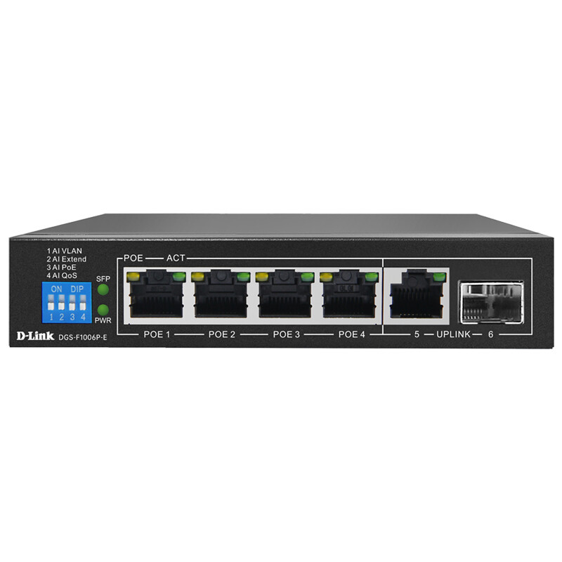سوییچ 6 پورت POE دی لینک DGS-F1006P-E
