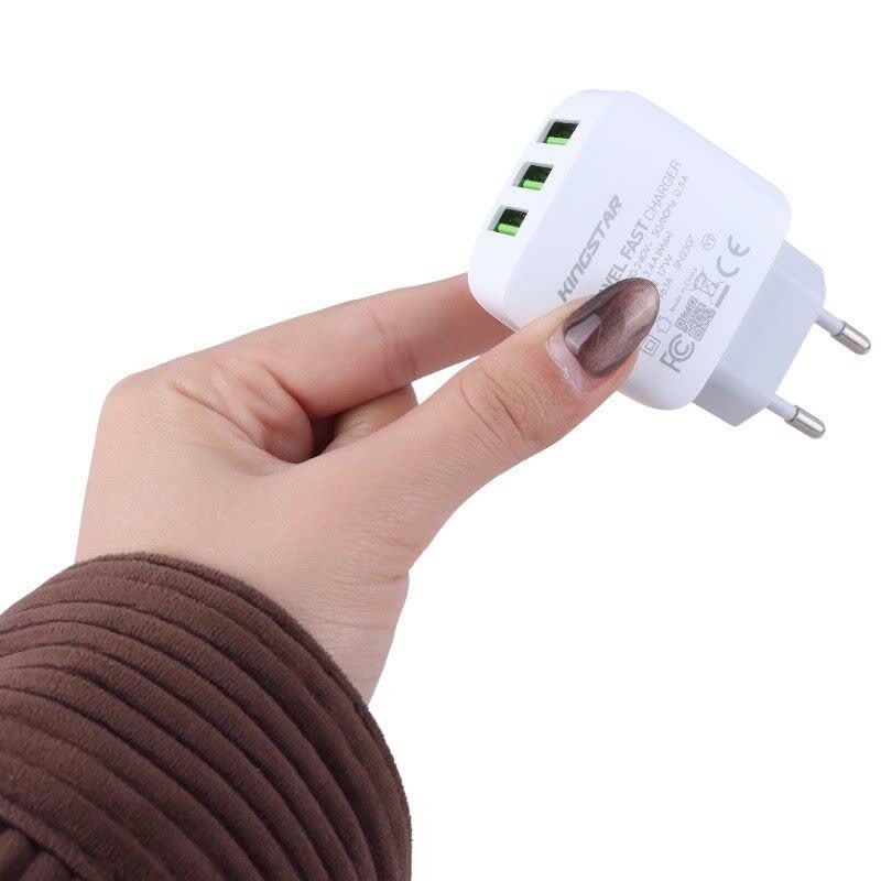 شارژر دیواری 17 وات کینگ استار KW163A 3.4A + کابل میکرو یو اس بی