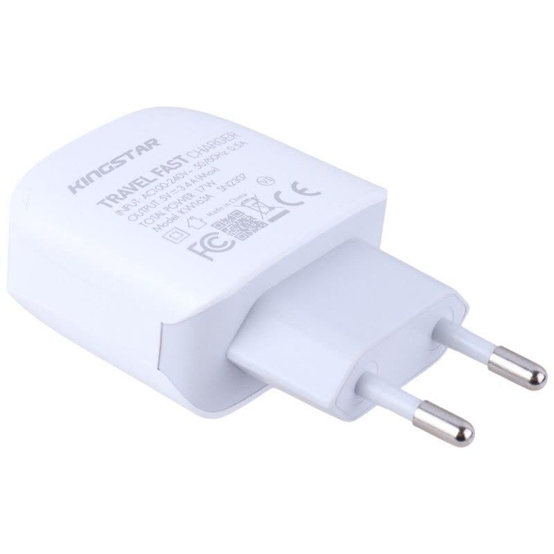 شارژر دیواری 17 وات کینگ استار KW163A 3.4A + کابل میکرو یو اس بی