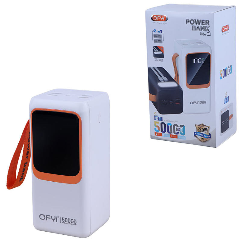 پاور بانک فست شارژ اوفی PB-11 QC PD 22.5W ظرفیت 50000 میلی آمپر ساعت