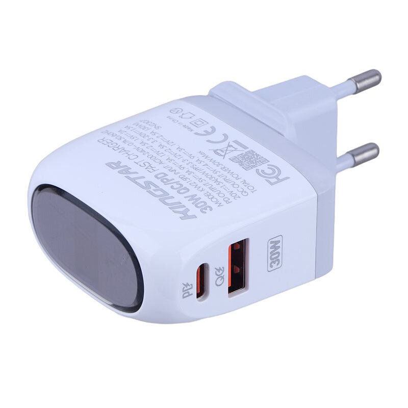 شارژر دیواری 30 وات کینگ استار KW215PD QC3.0 PD 4.5A + کابل تایپ سی