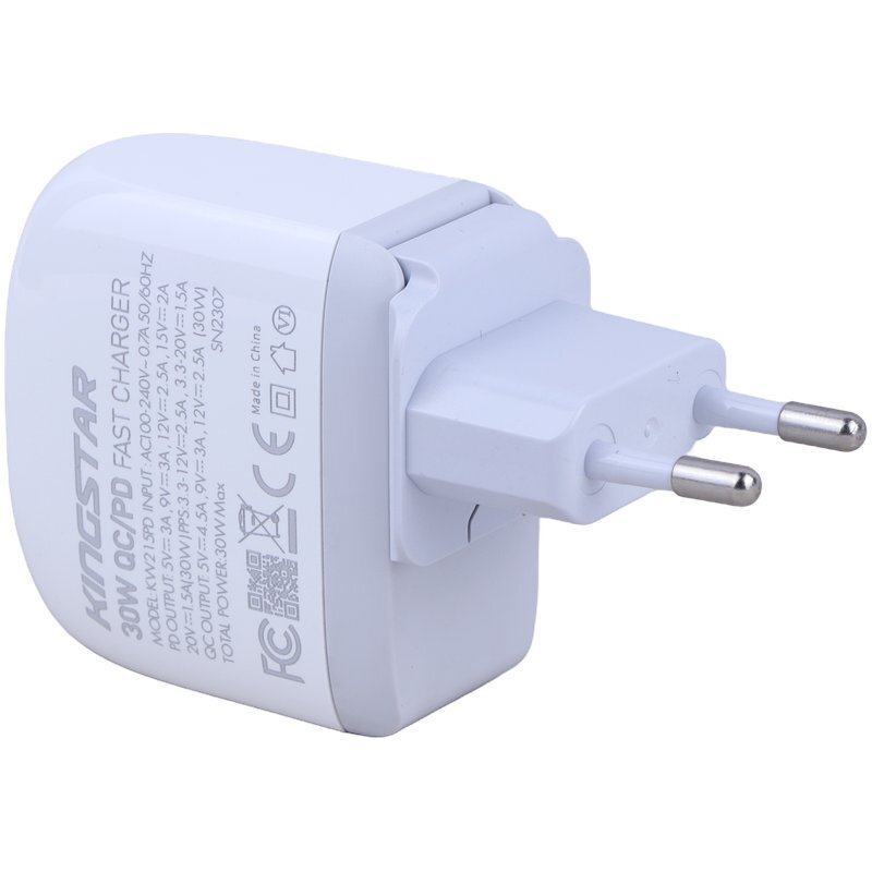 شارژر دیواری 30 وات کینگ استار KW215PD QC3.0 PD 4.5A + کابل تایپ سی