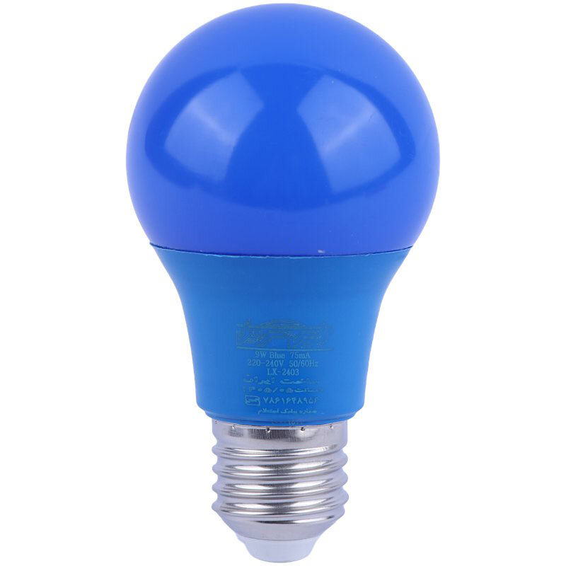 لامپ ال ای دی حبابی رنگی 9 وات پارس سهیل پایه E27