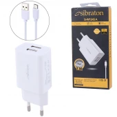 شارژر دیواری 10 وات سیبراتون S-W1245A 2A + کابل میکرو یو اس بی