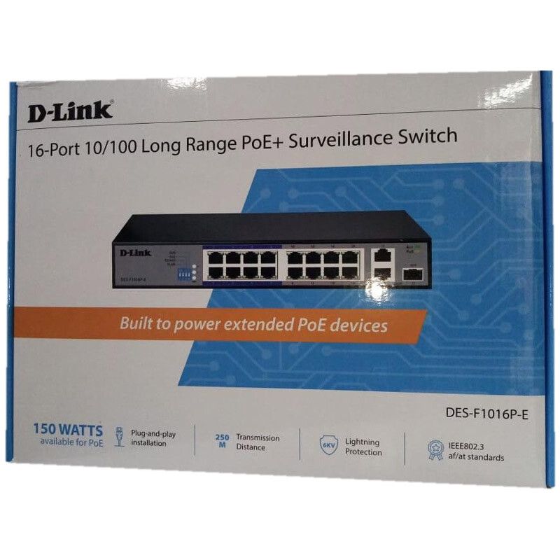 سوییچ 16 پورت POE دی لینک DES-F1016P-E