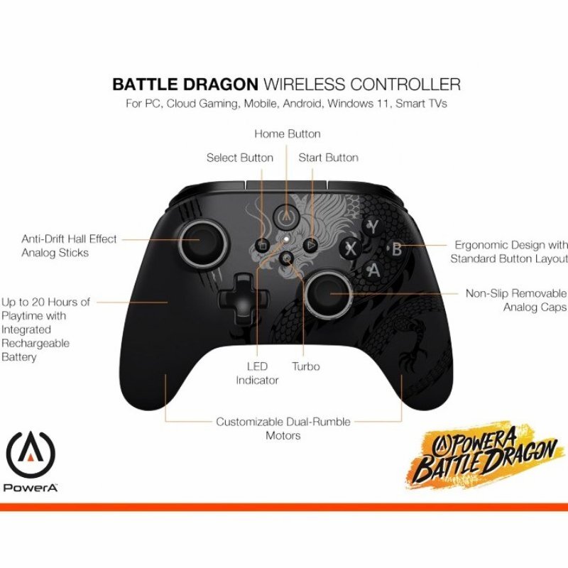 دسته بازی بی سیم PowerA Power Battle Dragon