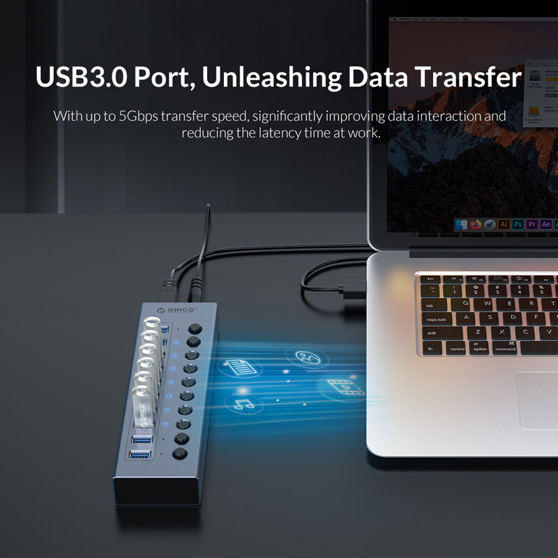 هاب 10 پورت USB3.0 اوریکو BT2U3-10AB