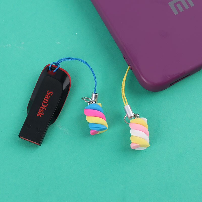 آویز فلش و موبایل طرح مارشمالو