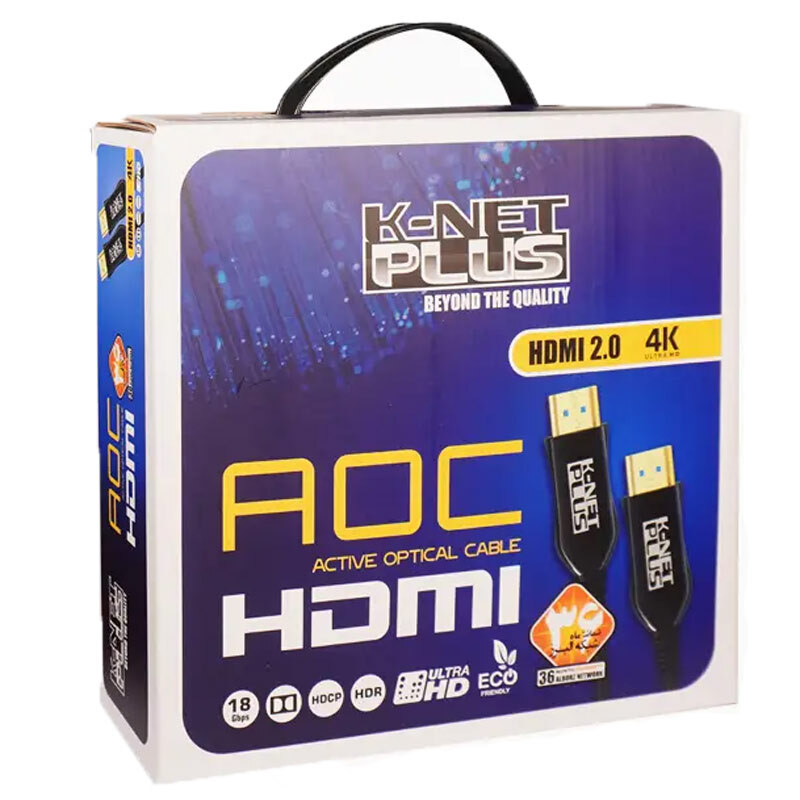 کابل HDMI 4K فیبر نوری کی نت پلاس KP-A146 طول 40 متر