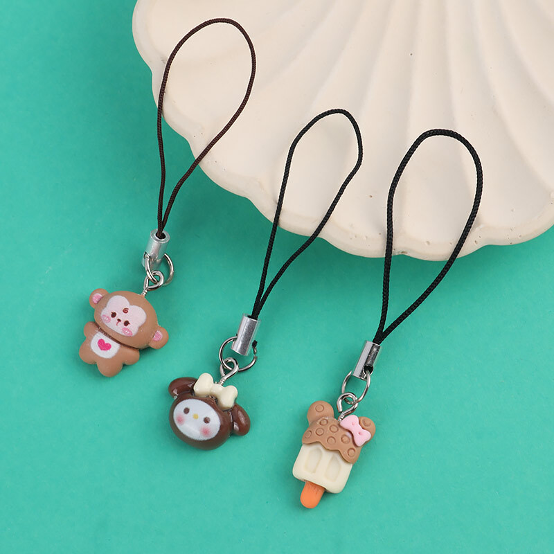 آویز فلش و موبایل فانتزی قهوه ای