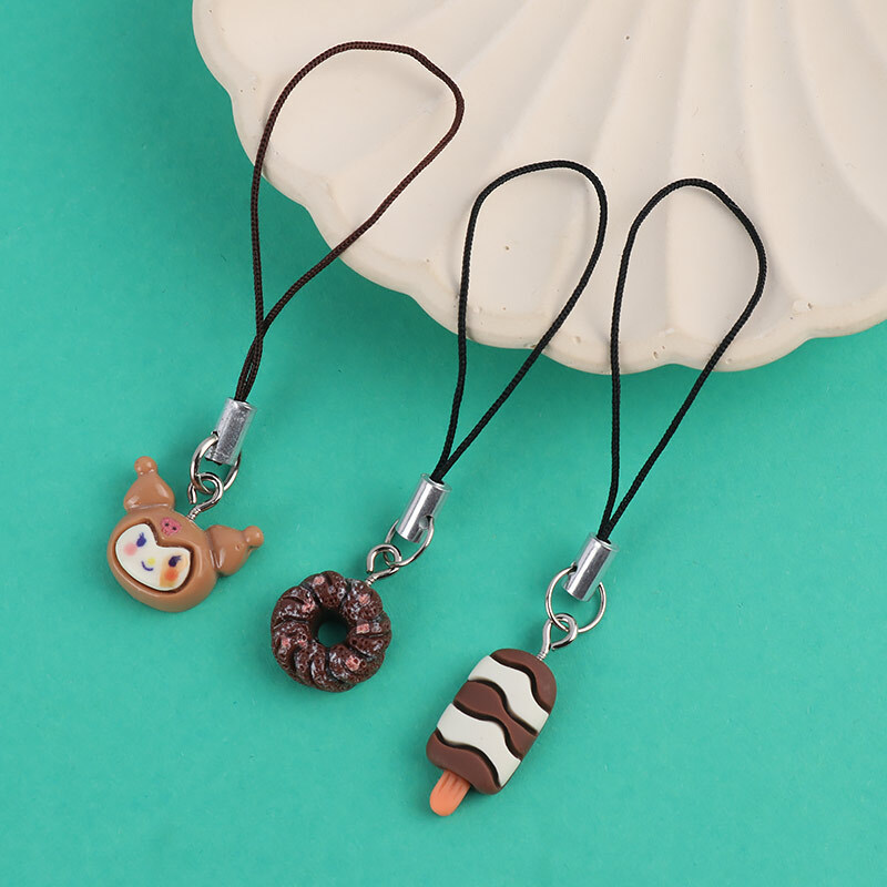 آویز فلش و موبایل فانتزی قهوه ای