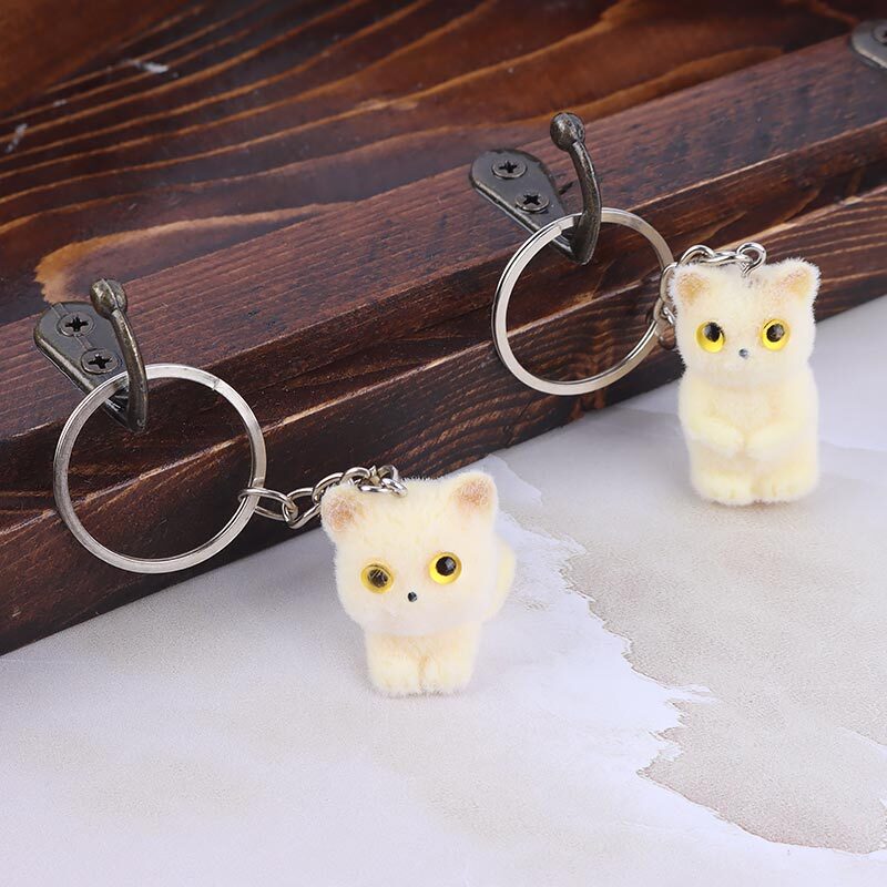 جاکلیدی مخملی گربه زرد