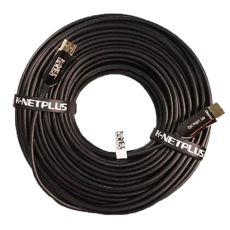 کابل HDMI 4K فیبر نوری کی نت پلاس KP-A147 طول 50 متر
