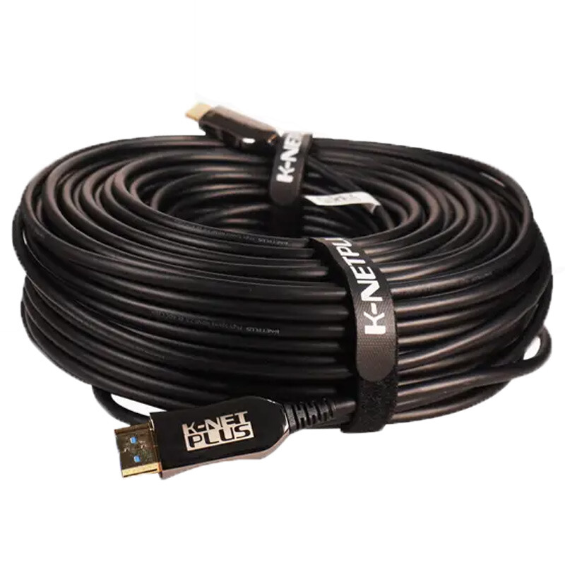 کابل HDMI 4K فیبر نوری کی نت پلاس KP-A147 طول 50 متر