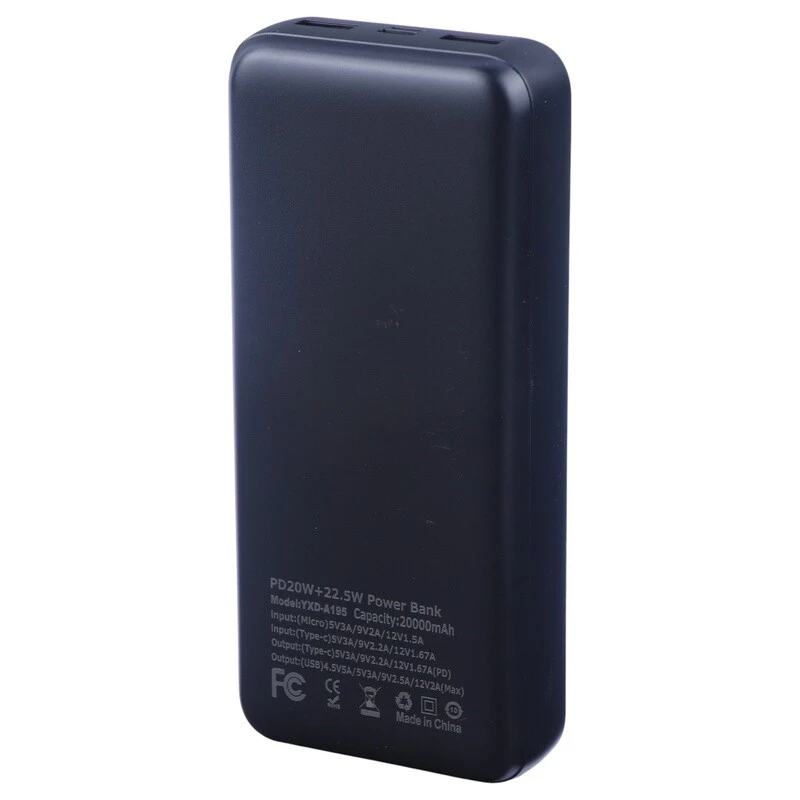 پاور بانک فست شارژ یوسوندا YXD-A195 QC3.0 PD 22.5W ظرفیت 20000 میلی آمپر ساعت