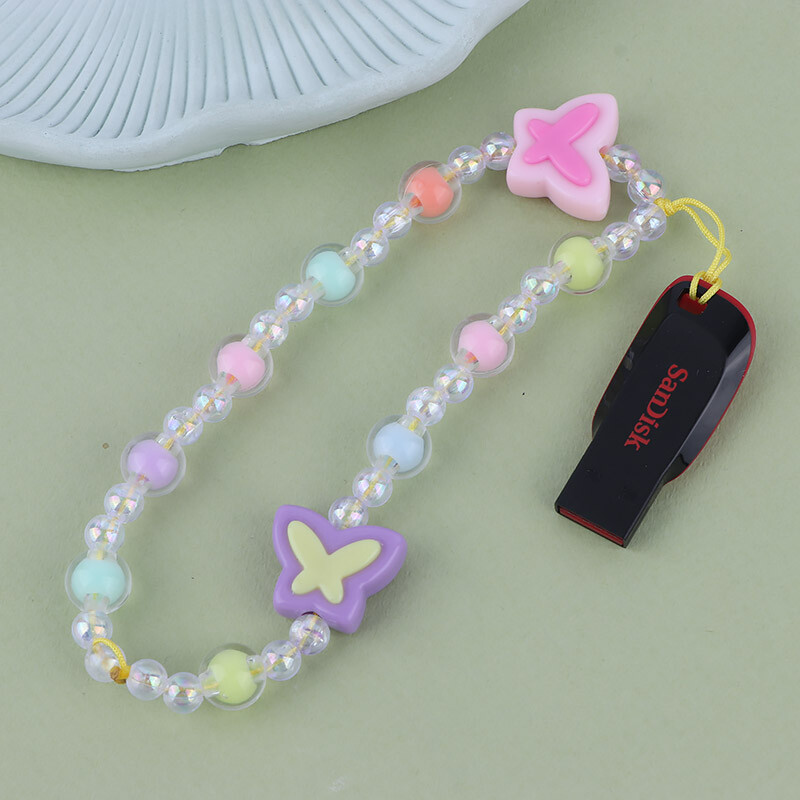 آویز فلش و موبایل کریستالی پروانه رنگی