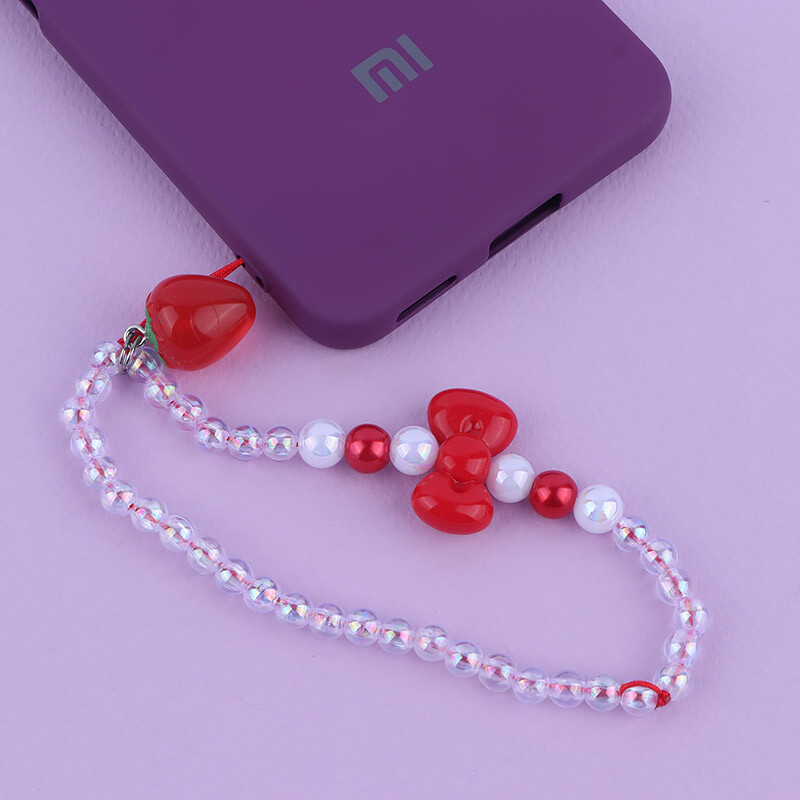 آویز فلش و موبایل کریستالی توت فرنگی قرمز