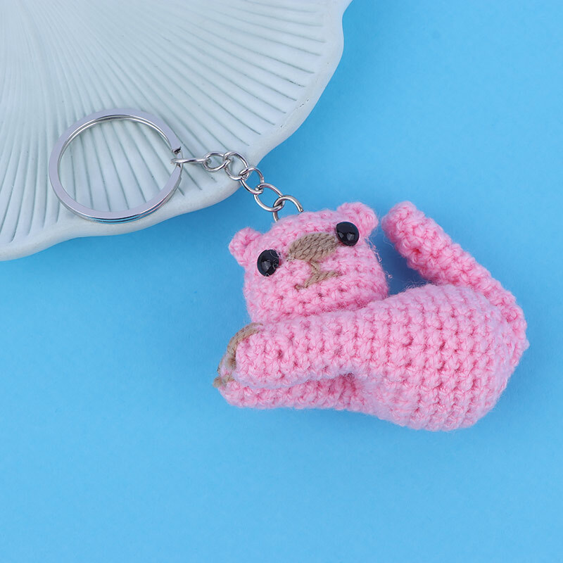 جاکلیدی بافتنی طرح گربه