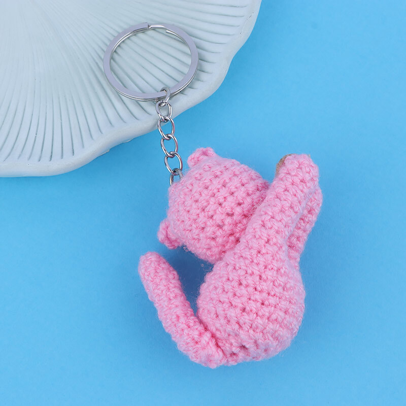 جاکلیدی بافتنی طرح گربه