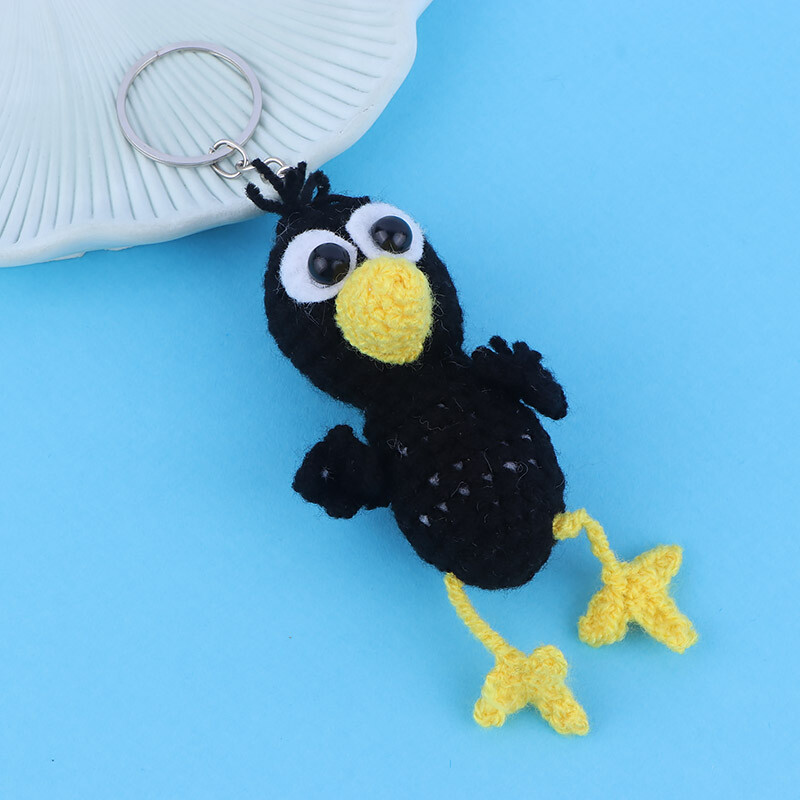 جاکلیدی بافتنی طرح کلاغ