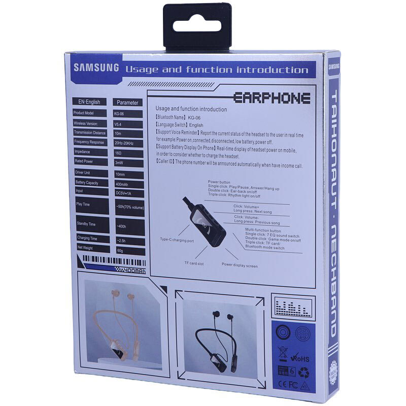 هندزفری بلوتوث دورگردنی Samsung KG-06 High Copy