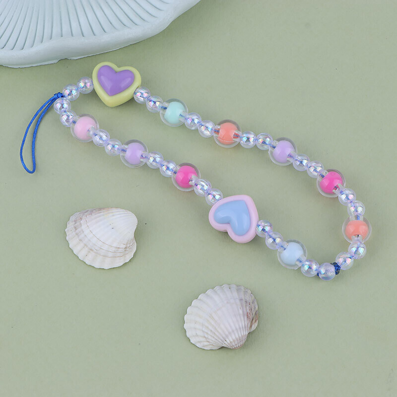 آویز فلش و موبایل کریستالی قلب رنگی