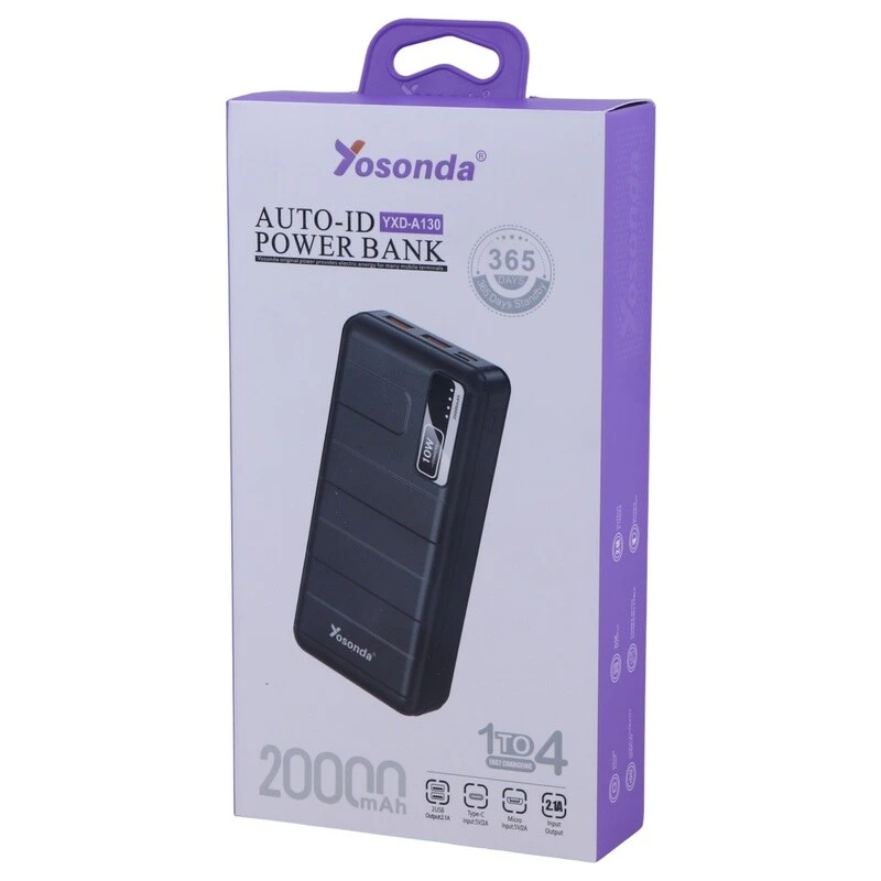 پاور بانک یوسوندا YXD-A130 10W ظرفیت 20000 میلی آمپر ساعت