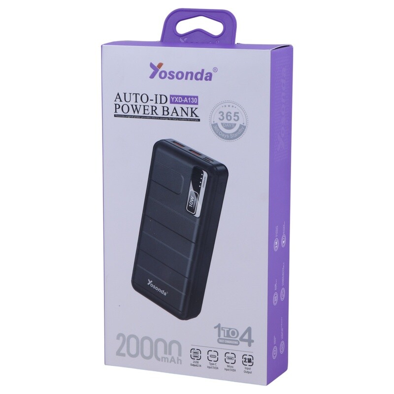 پاور بانک یوسوندا YXD-A130 10W ظرفیت 20000 میلی آمپر ساعت