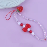 آویز فلش و موبایل کریستالی توت فرنگی قرمز