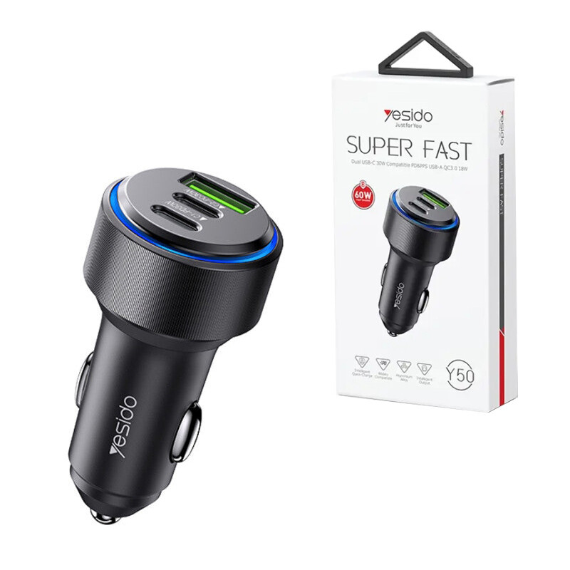 شارژر فندکی 30 وات یسیدو Y50