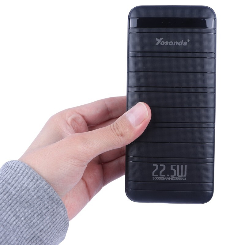 پاور بانک فست شارژ یوسوندا YXD-A196 PD QC 24W ظرفیت 30000 میلی آمپر ساعت