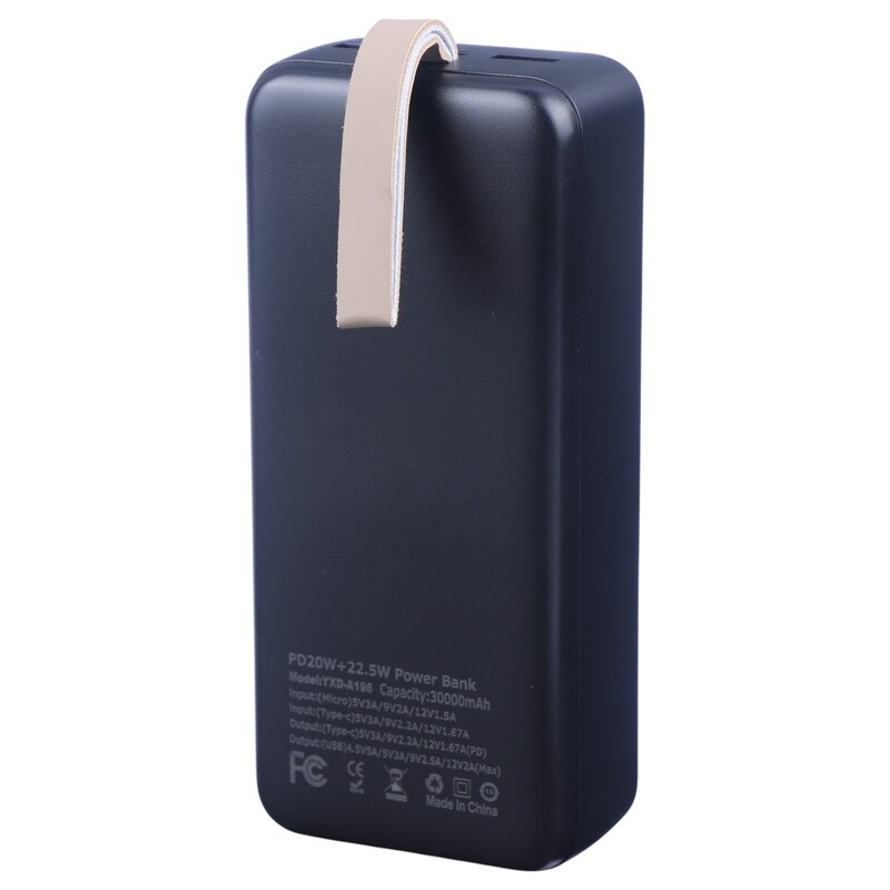 پاور بانک فست شارژ یوسوندا YXD-A196 PD QC 24W ظرفیت 30000 میلی آمپر ساعت