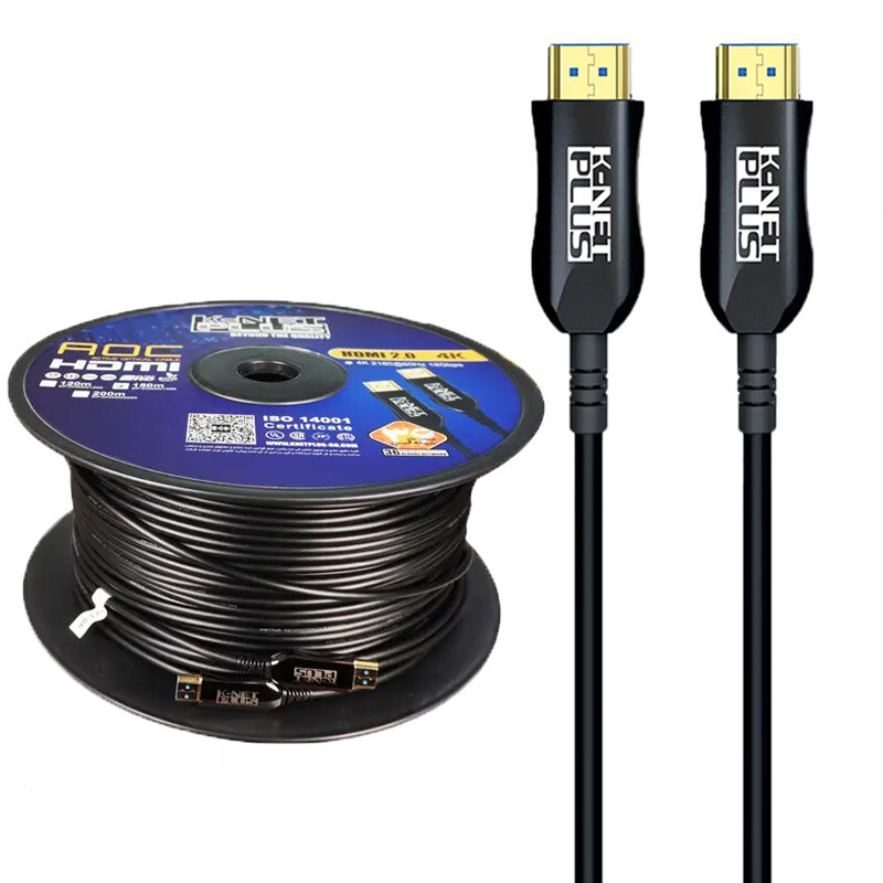 کابل HDMI 4K فیبر نوری کی نت پلاس KP-A154 طول 150 متر