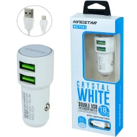 شارژر فندکی فست شارژ KingStar KC114i 3.6A 18W + کابل آیفونی