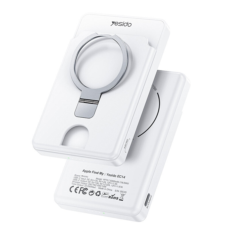 پاور بانک بی سیم فست شارژ یسیدو YP73 PD 20W ظرفیت 5000 میلی آمپر ساعت