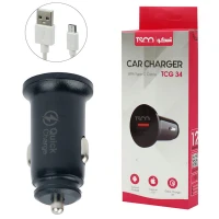 شارژر فندکی فست شارژ TSCO TCG 34 3A QC3 + کابل میکرو یو اس بی