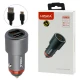 شارژر فندکی فست شارژ Hiska CC-307Q 3A QC3 + کابل Type-C
