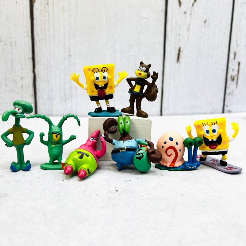 اکشن فیگور طرح شخصیت های باب اسفنجی کد 226 بسته 8 عددی