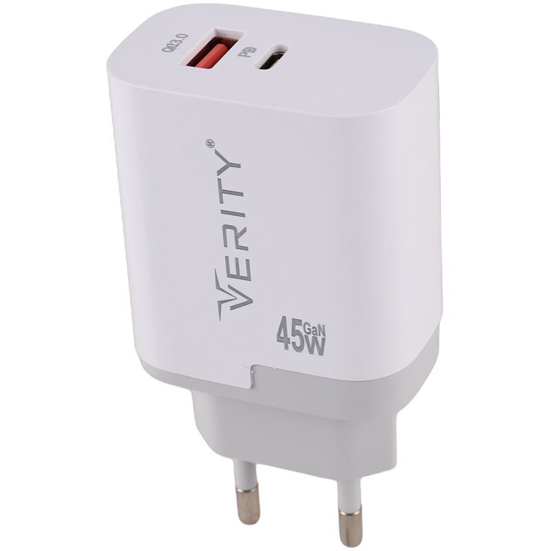 شارژر دیواری 45 وات وریتی V-AP2130 GaN QC3.0 PD 3A + کابل تایپ سی