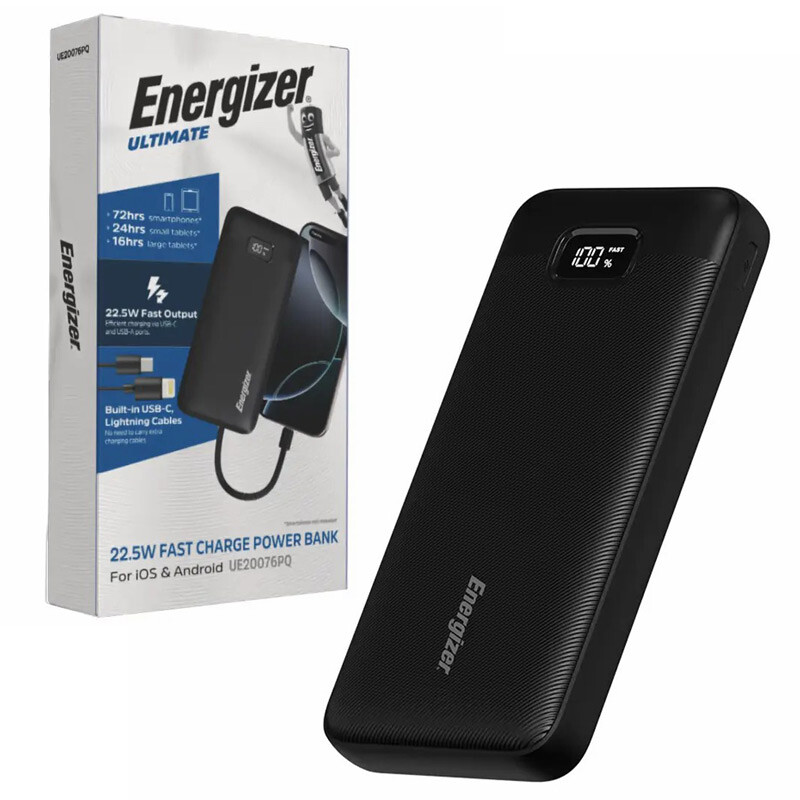 پاور بانک فست شارژ انرجایزر Ultimate UE20076PQ PD3.0 22.5W ظرفیت 20000 میلی آمپر ساعت