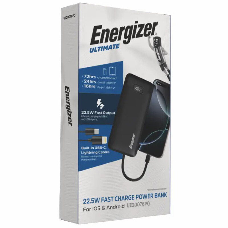 پاور بانک فست شارژ انرجایزر Ultimate UE20076PQ PD3.0 22.5W ظرفیت 20000 میلی آمپر ساعت