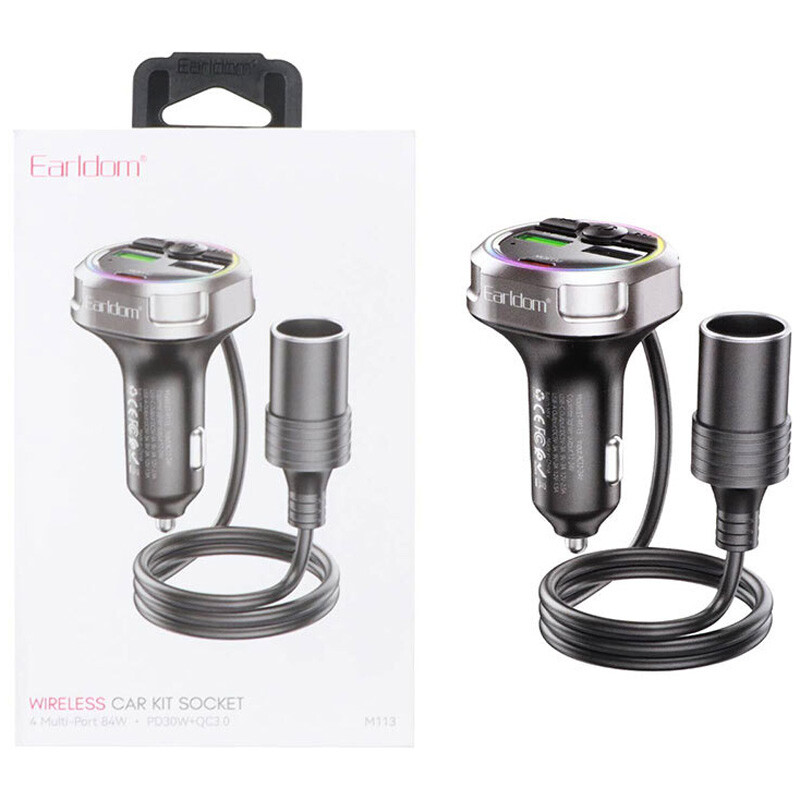 شارژر فندکی و اف ام پلیر بلوتوثی 30 وات ارلدام ET-M113