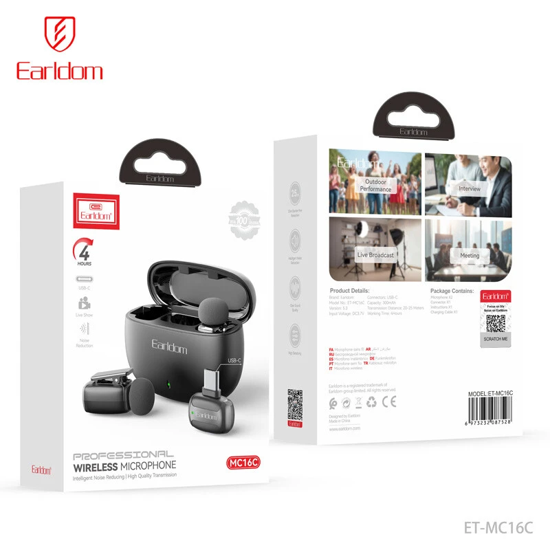 میکروفون یقه ای بی سیم Earldom ET-MC16C