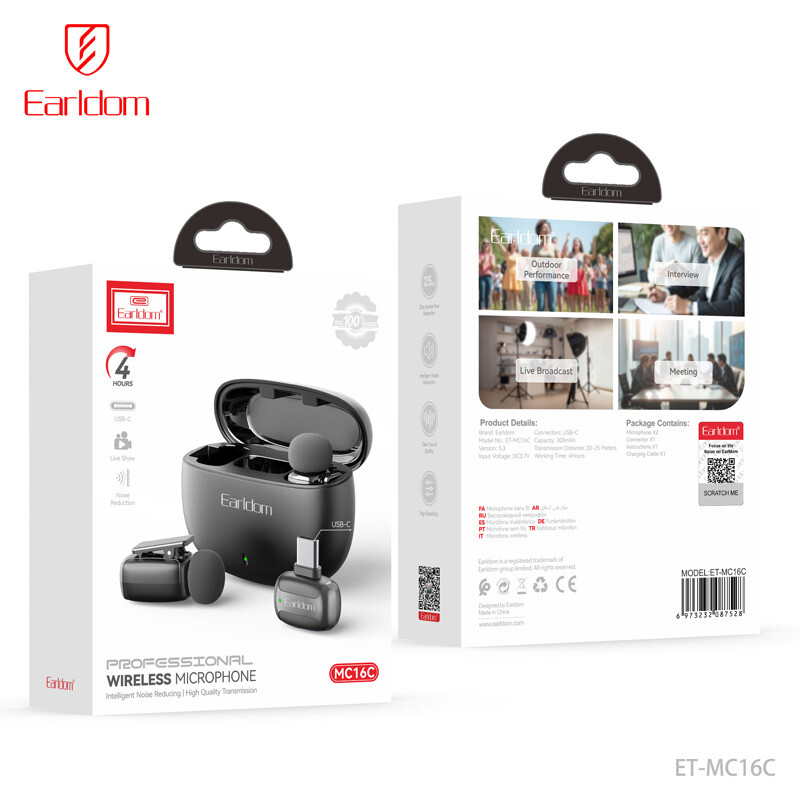 میکروفون یقه ای بی سیم Earldom ET-MC16C Type-C