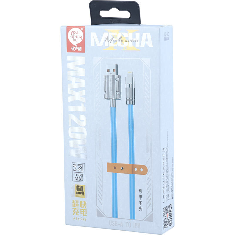 کابل لایتنینگ فست شارژ 6 آمپر You Shenq Ku K-36 طول 1متر